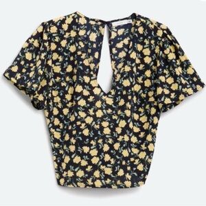 LUSH Brie Tie Back Crop Blouse